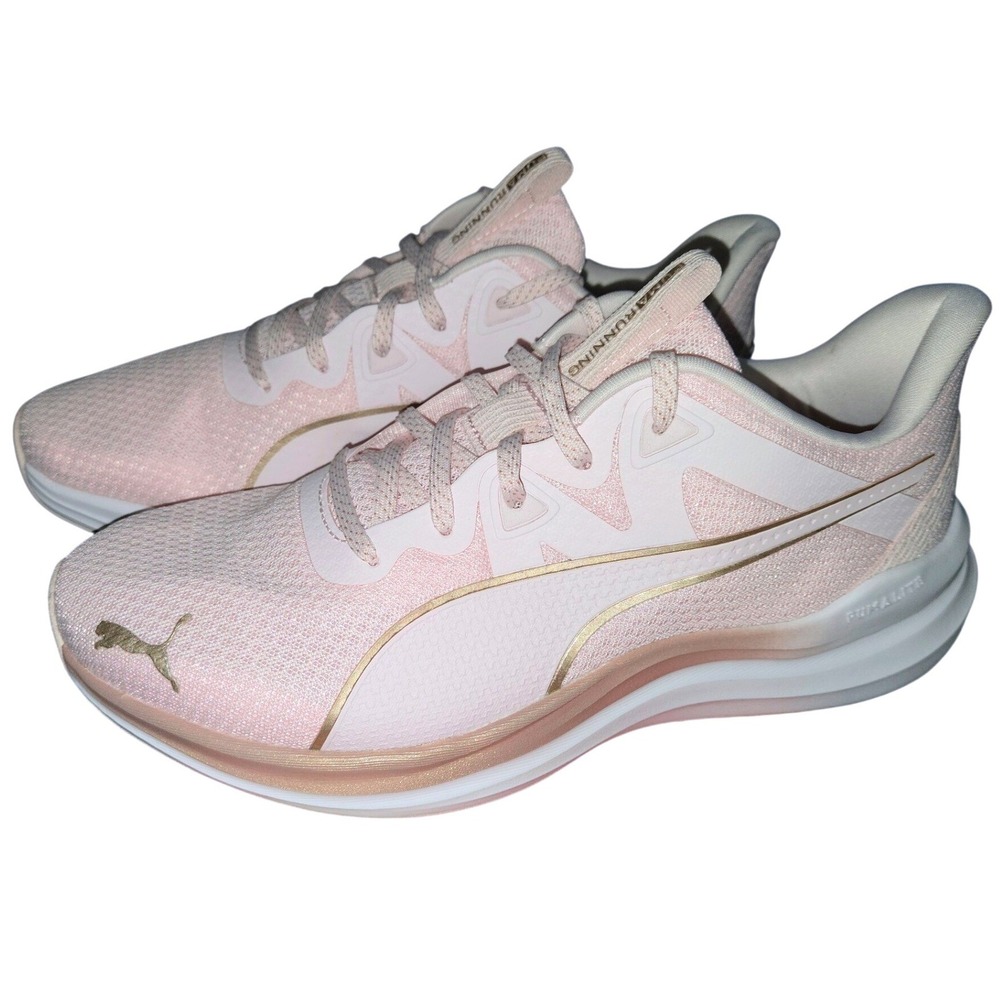 Puma Reflect Lite Molten Metal Wide Womens Running Shoes Pink Rose‎ Gold